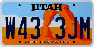 UT license plate W433JM