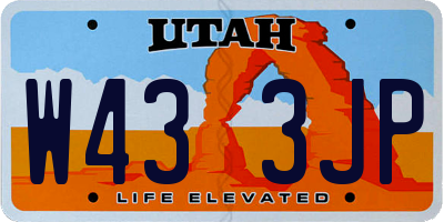 UT license plate W433JP