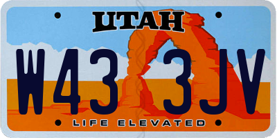 UT license plate W433JV