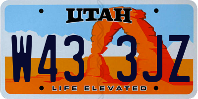 UT license plate W433JZ