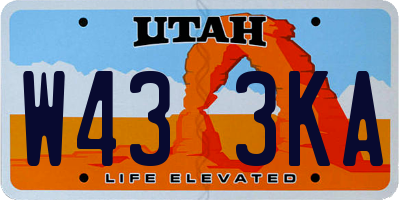 UT license plate W433KA