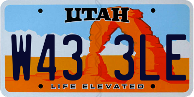 UT license plate W433LE