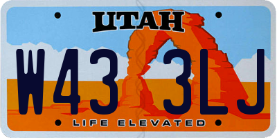 UT license plate W433LJ