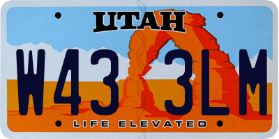 UT license plate W433LM