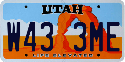 UT license plate W433ME
