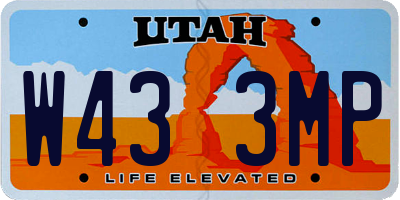 UT license plate W433MP