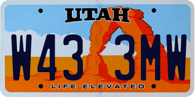 UT license plate W433MW