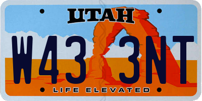 UT license plate W433NT