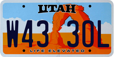 UT license plate W433OL