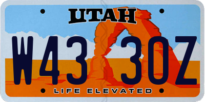 UT license plate W433OZ