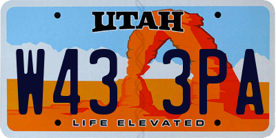 UT license plate W433PA