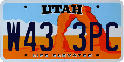 UT license plate W433PC