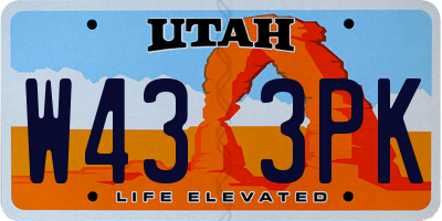 UT license plate W433PK