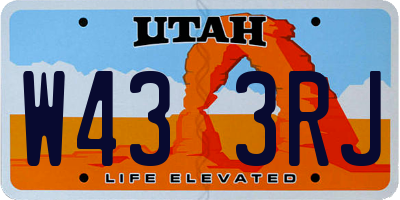 UT license plate W433RJ