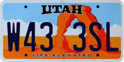 UT license plate W433SL