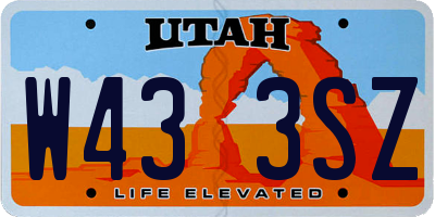 UT license plate W433SZ