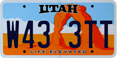 UT license plate W433TT