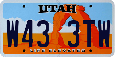 UT license plate W433TW