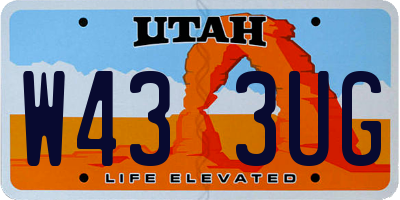 UT license plate W433UG
