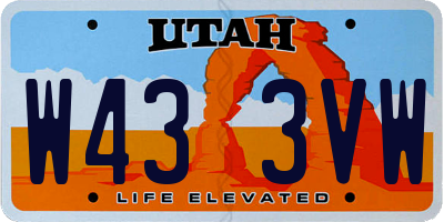 UT license plate W433VW