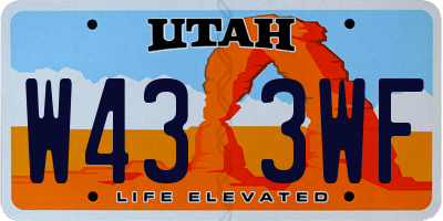UT license plate W433WF