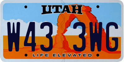 UT license plate W433WG