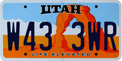 UT license plate W433WR