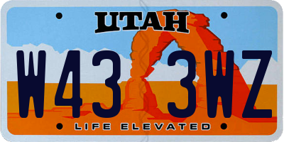 UT license plate W433WZ