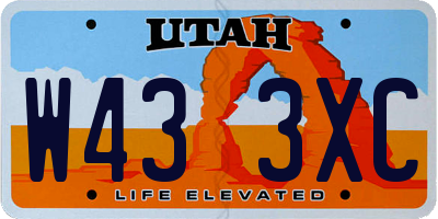 UT license plate W433XC
