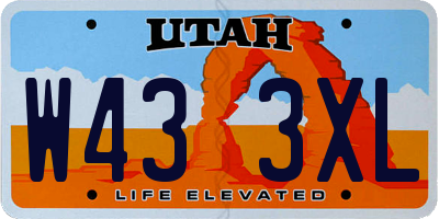 UT license plate W433XL