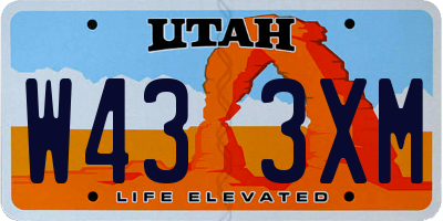 UT license plate W433XM