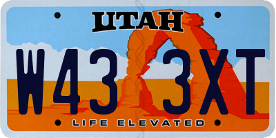 UT license plate W433XT
