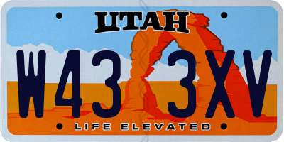 UT license plate W433XV