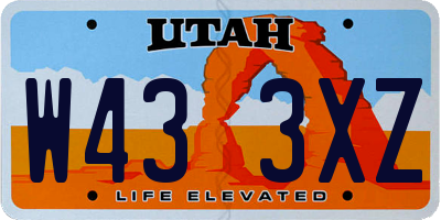 UT license plate W433XZ