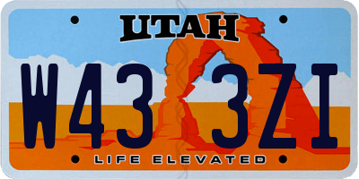 UT license plate W433ZI