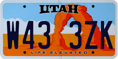 UT license plate W433ZK