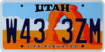 UT license plate W433ZM