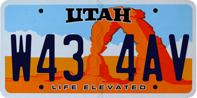 UT license plate W434AV