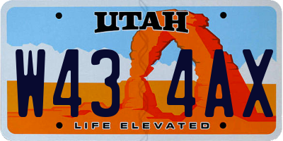 UT license plate W434AX