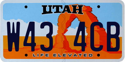 UT license plate W434CB