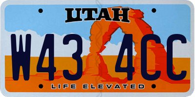 UT license plate W434CC
