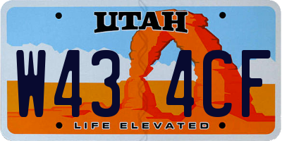 UT license plate W434CF