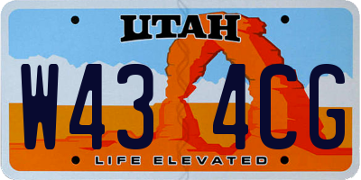 UT license plate W434CG