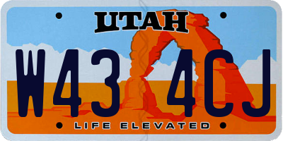 UT license plate W434CJ