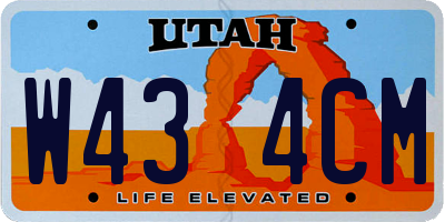 UT license plate W434CM