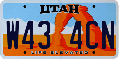 UT license plate W434CN