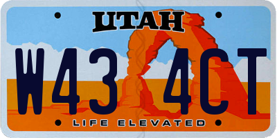 UT license plate W434CT