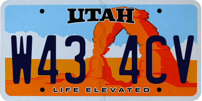 UT license plate W434CV