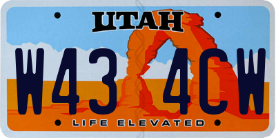 UT license plate W434CW