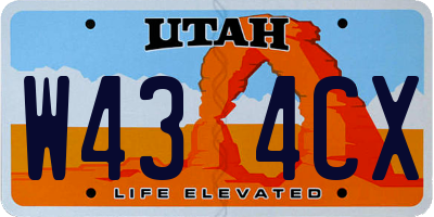 UT license plate W434CX